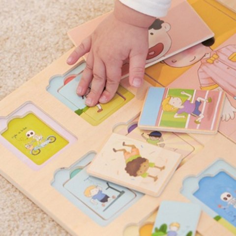 CLASSIC WORLD Tablica Edukacyjna Ciało Ludzkie Układanka Klocki Puzzle dla Dzieci Dopasuj MONTESSORI 19 el. 2+