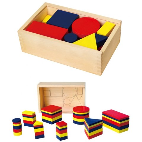 Drewniane Klocki Dienesa Figury geometryczne Viga Toys Montessori 3+