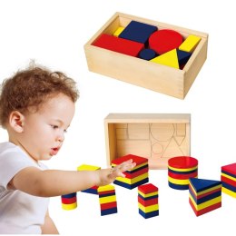 Drewniane Klocki Dienesa Figury geometryczne Viga Toys Montessori 3+