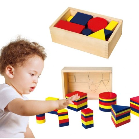 Drewniane Klocki Dienesa Figury geometryczne Viga Toys Montessori 3+