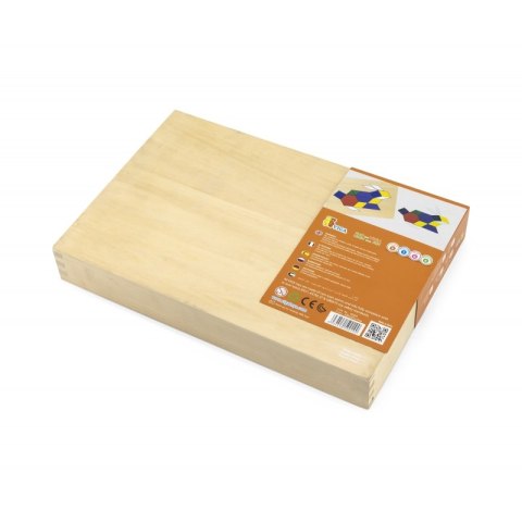 VIGA Drewniana Mozaika Geometryczna Klocki Dienesa Układanka Logiczna Montessori148 el 3+