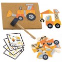 VIGA Drewniana Przybijanka Pojazdy budowlane 45 elementów Montessori 3+