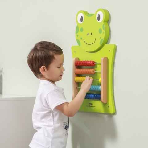 VIGA Drewniana Tablica Manipulacyjna Liczydło Żabka Certyfikat FSC Montessori 18m+