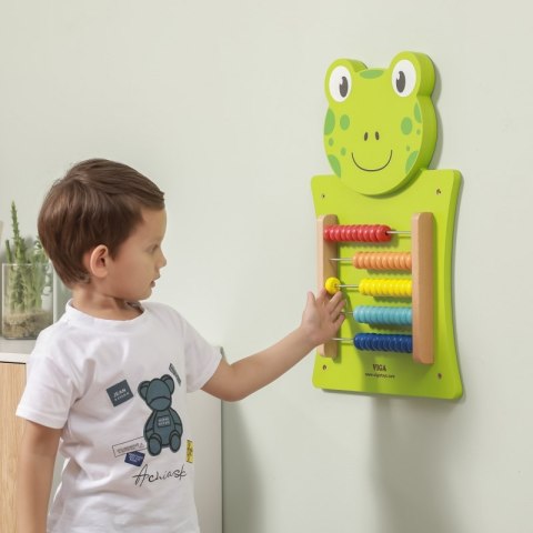 VIGA Drewniana Tablica Manipulacyjna Liczydło Żabka Certyfikat FSC Montessori 18m+