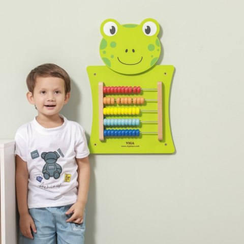 VIGA Drewniana Tablica Manipulacyjna Liczydło Żabka Certyfikat FSC Montessori 18m+