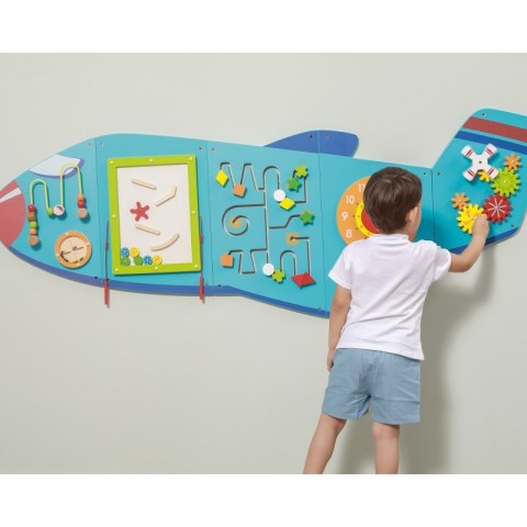 VIGA Drewniana Tablica Sensoryczna Manipulacyjna Samolot Certyfikat FSC Montessori 18m+