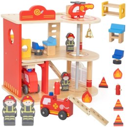 VIGA Drewniany Garaż Remiza Straży Pożarnej Zestaw 14 el 3+