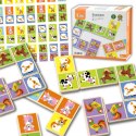 VIGA Edukacyjne Klocki Domino Drewniane gra Farma 28 elementów Montessori 3+