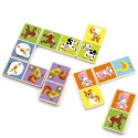 VIGA Edukacyjne Klocki Domino Drewniane gra Farma 28 elementów Montessori 3+