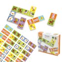 VIGA Edukacyjne Klocki Domino Drewniane gra Farma 28 elementów Montessori 3+