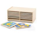 VIGA Puzzle drewniane 12 plansz po 4 puzzle w stojaku 18m+