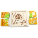 VIGA Puzzle drewniane 12 plansz po 4 puzzle w stojaku 18m+