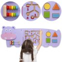VIGA Tablica Sensoryczna Manipulacyjna Hipopotam Certyfikat FSC Montessori 18m+
