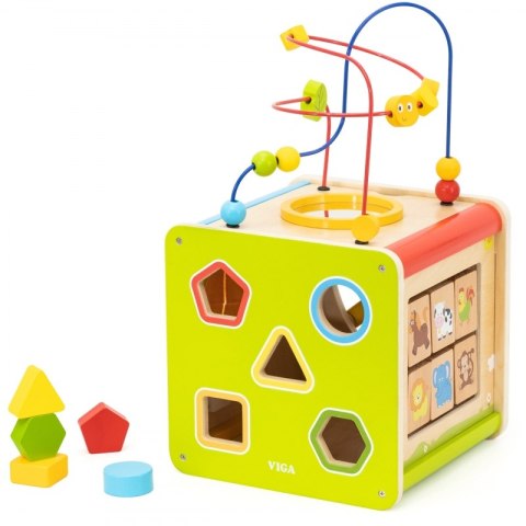 Viga Drewniana Kostka Edukacyjna 5w1 18m+
