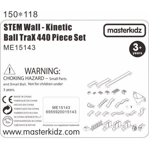 MASTERKIDZ Zestaw Konstrukcyjny Tor dla Piłek Tablica STEM 440elementów