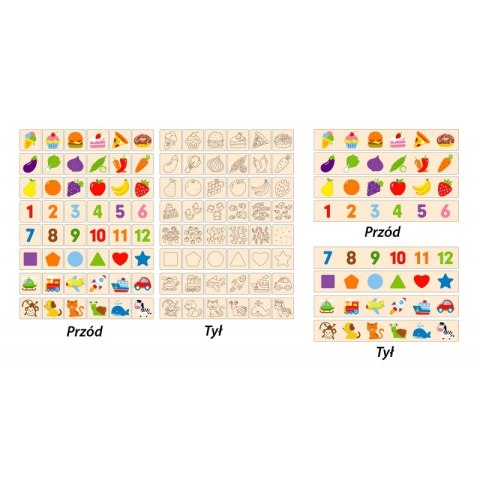 VIGA Drewniany Edukacyjny Sorter Gra Zwierzątka Owoce Warzywa Montessori 3+