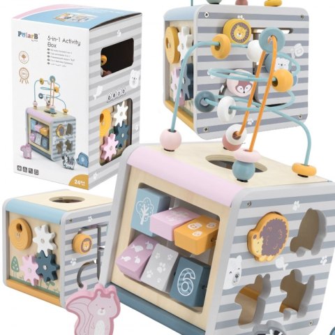 VIGA PolarB Activity Box Drewniane Edukacyjne Centrum Gier 5w1 kostka 18m+