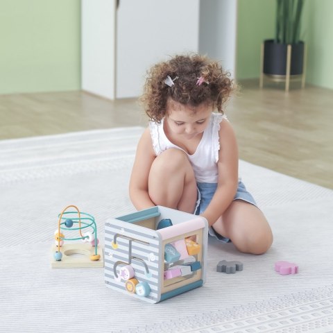 VIGA PolarB Activity Box Drewniane Edukacyjne Centrum Gier 5w1 kostka 18m+