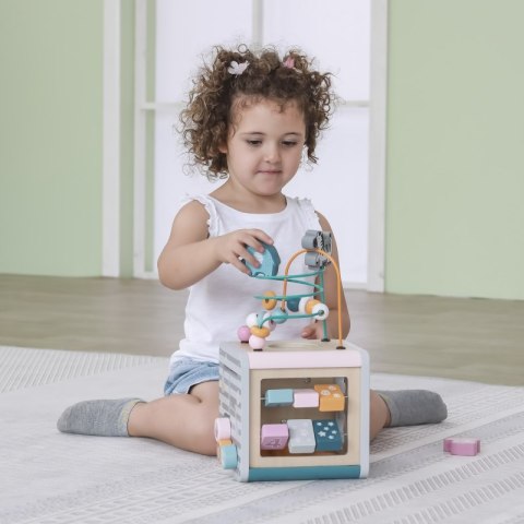 VIGA PolarB Activity Box Drewniane Edukacyjne Centrum Gier 5w1 kostka 18m+