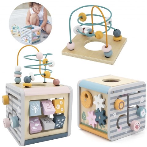 VIGA PolarB Activity Box Drewniane Edukacyjne Centrum Gier 5w1 kostka 18m+