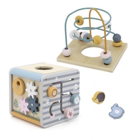 VIGA PolarB Activity Box Drewniane Edukacyjne Centrum Gier 5w1 kostka 18m+