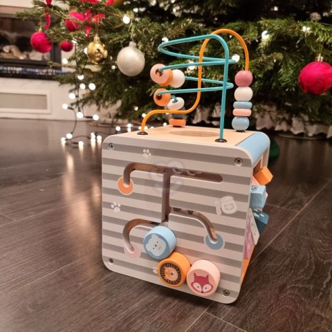 VIGA PolarB Activity Box Drewniane Edukacyjne Centrum Gier 5w1 kostka 18m+