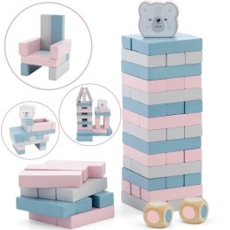 VIGA PolarB Drewniana Gra Wieża Układanka Pastelowa 3+