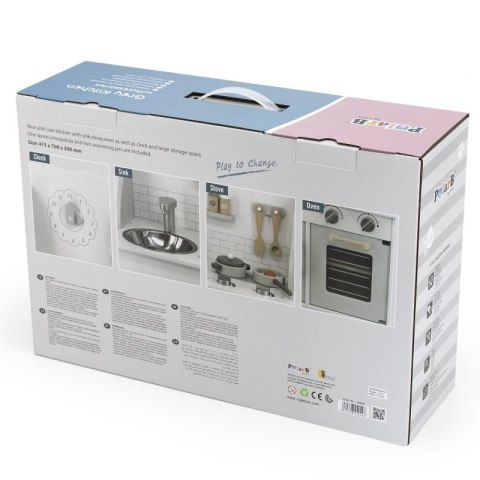VIGA PolarB Drewniana Kuchnia z Akcesoriami Eco Gray 3+