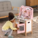 VIGA PolarB Drewniana Kuchnia z Akcesoriami Silver - Pink 3+