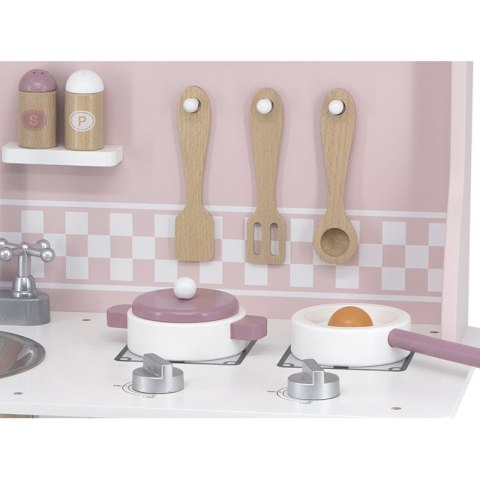 VIGA PolarB Drewniana Kuchnia z Akcesoriami Silver - Pink 3+