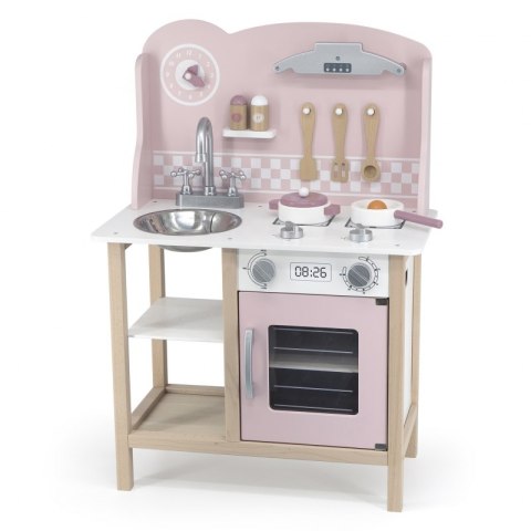 VIGA PolarB Drewniana Kuchnia z Akcesoriami Silver - Pink 3+