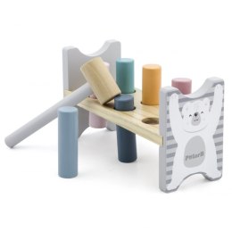 VIGA PolarB Drewniana Ławeczka Przebijanka Wbijanka z Młotkiem - Montessori 2+