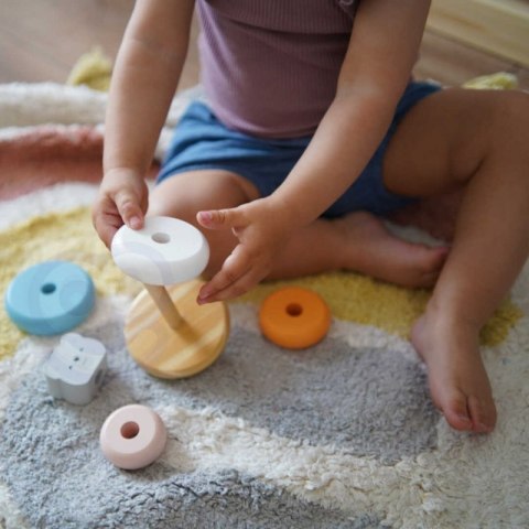 VIGA PolarB Drewniana Piramidka edukacyjna - Miś Polarny 18m+