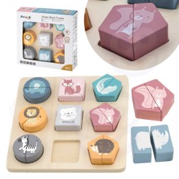 VIGA PolarB Drewniana Układanka Klocki - Zwierzątka 18m+