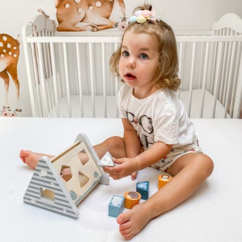 VIGA PolarB Drewniany sorter z klockami piramida Układanka 2+