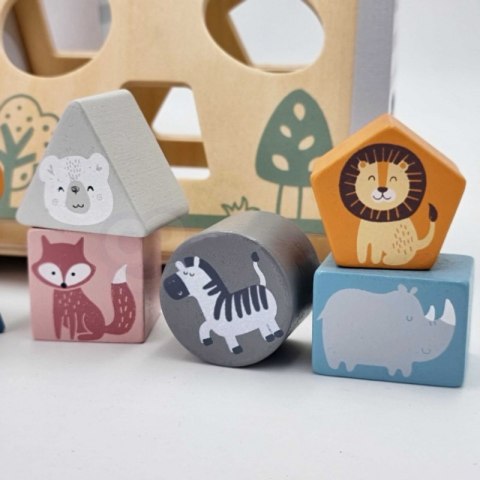 VIGA PolarB Drewniany sorter z klockami piramida Układanka 2+