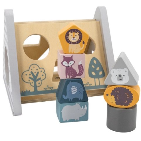 VIGA PolarB Drewniany sorter z klockami piramida Układanka 2+