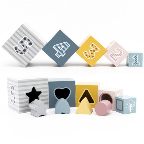 VIGA PolarB Piramidka Układanka edukacyjna Sorter Kostki Klocki 12m+