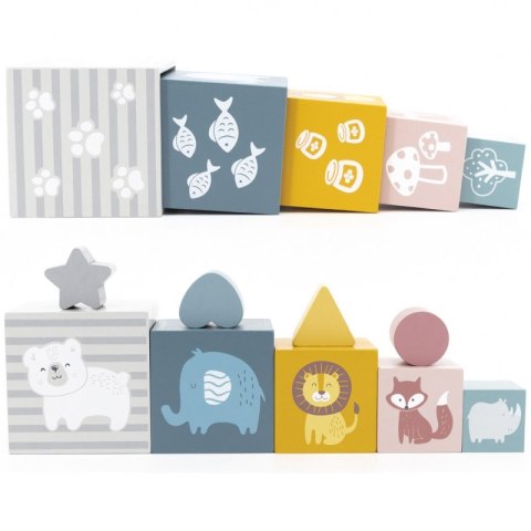 VIGA PolarB Piramidka Układanka edukacyjna Sorter Kostki Klocki 12m+