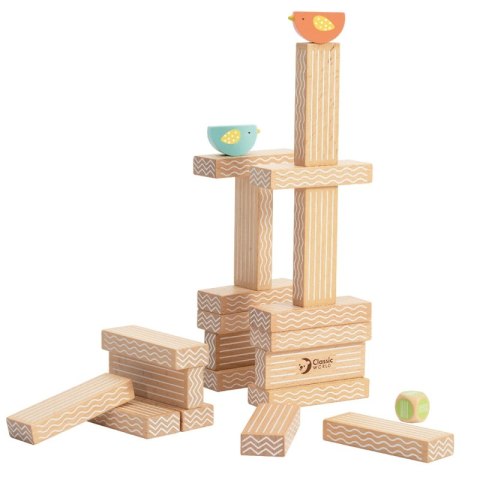 CLASSIC WORLD Gra Edukacyjna Układanie Klocków Ptaków 23 el. 3+