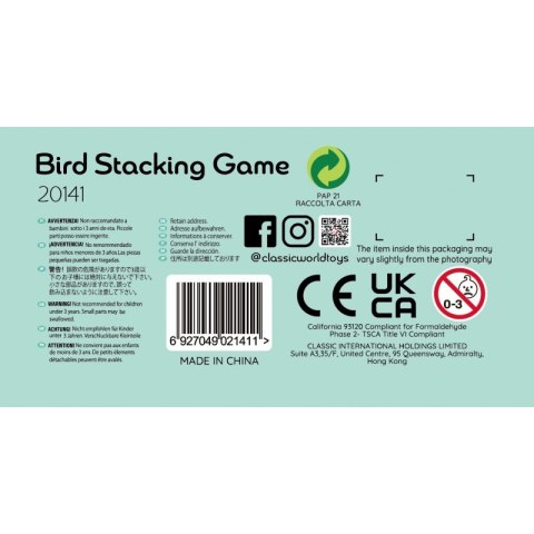 CLASSIC WORLD Gra Edukacyjna Układanie Klocków Ptaków 23 el. 3+