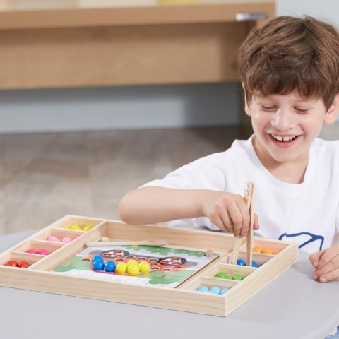 VIGA Drewniana Gra Kulki Złap i Dopasuj Układanka Montessori 3+
