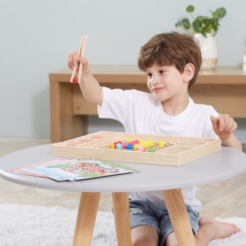 VIGA Drewniana Gra Kulki Złap i Dopasuj Układanka Montessori 3+
