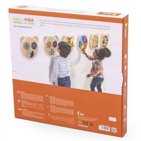 VIGA Drewniana Tablica Dopasuj Cyferki Certyfikat FSC Montessori 18m+