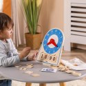 VIGA Drewniany Zegar Nauka Zegara Czasu Montessori 3+