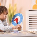 VIGA Drewniany Zegar Nauka Zegara Czasu Montessori 3+