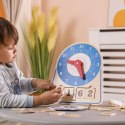 VIGA Drewniany Zegar Nauka Zegara Czasu Montessori 3+