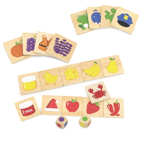 VIGA Gra Edukacyjna Drewniana Układanka Sortuj Dopasuj Kolory i Kształty 38 el. Montessori 3+