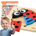 VIGA Pierwsze drewniane Puzzle maluszka Biedronka 18m+