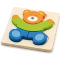VIGA Pierwsze drewniane Puzzle maluszka Miś 18m+